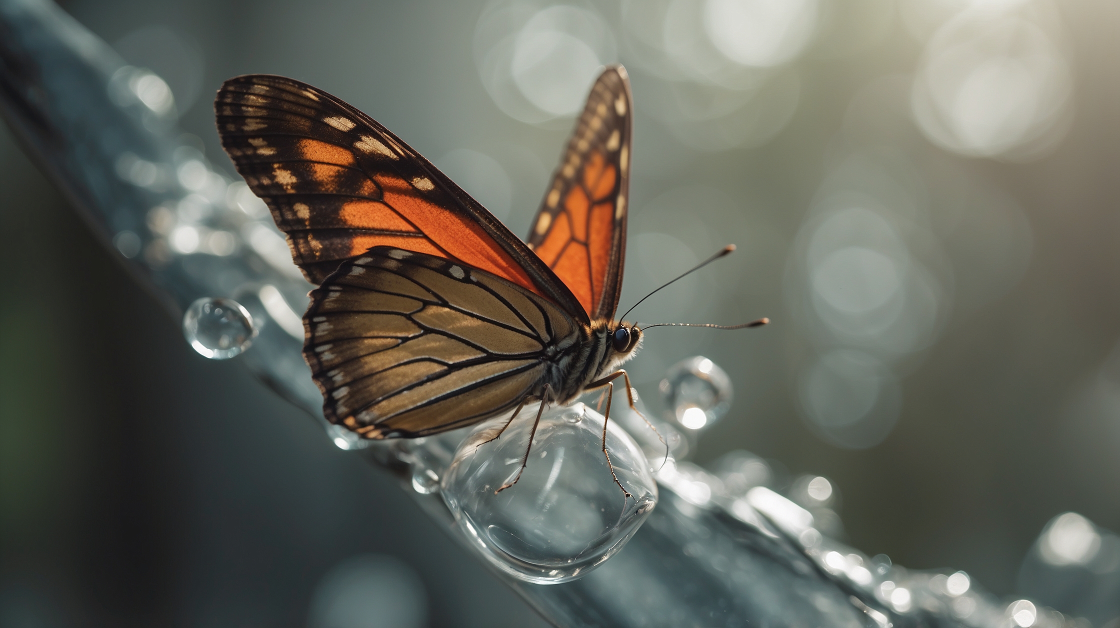 Abstrakter Hintergrund mit Schmetterling als Symbol für Transformation